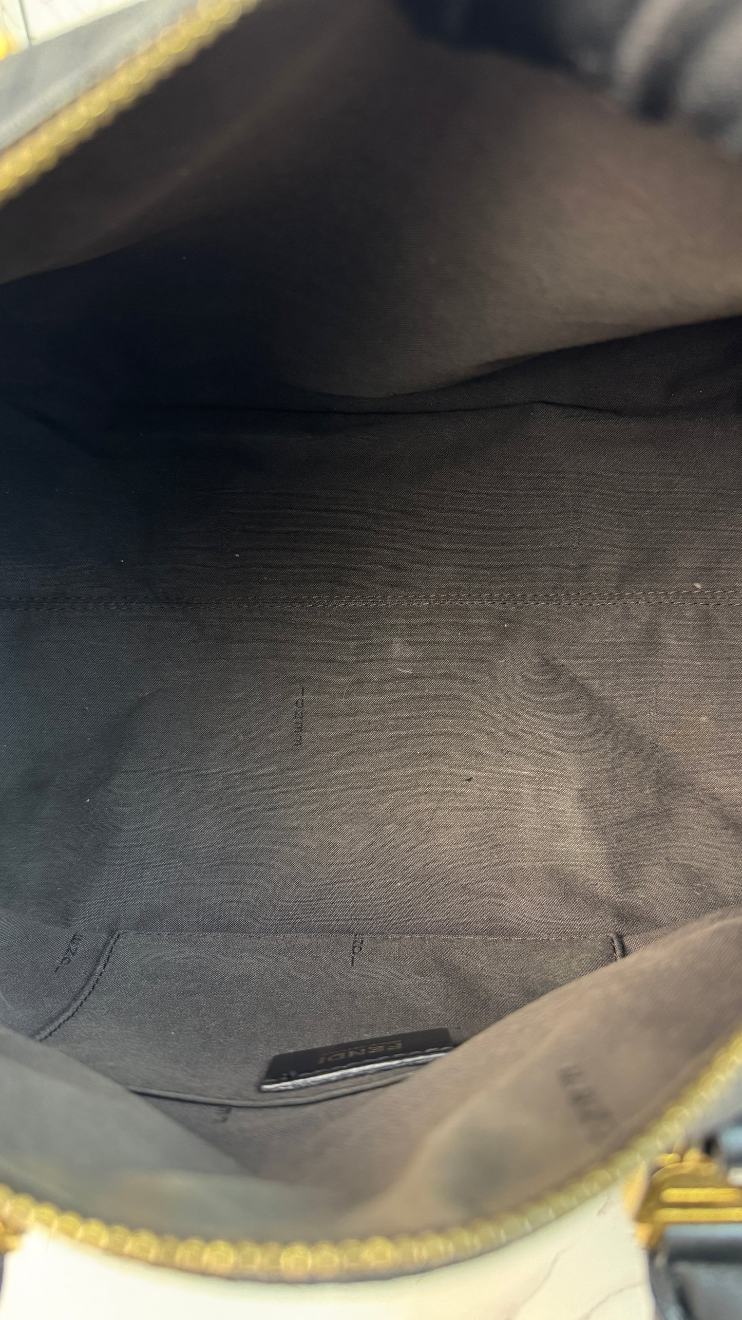 Fendi Zucca Canvas Leather Trim Boston