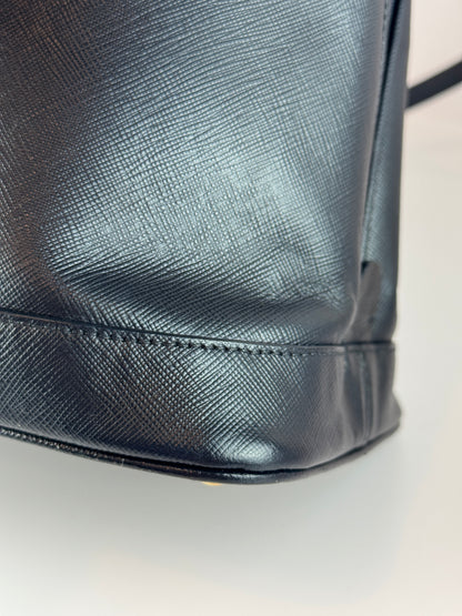 Prada Vernice Medium Open Promenade tote Navy Black