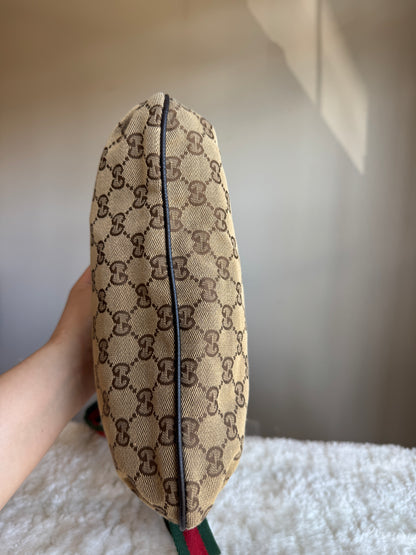 GUCCI Web Strap Camera GG Canvas Brown