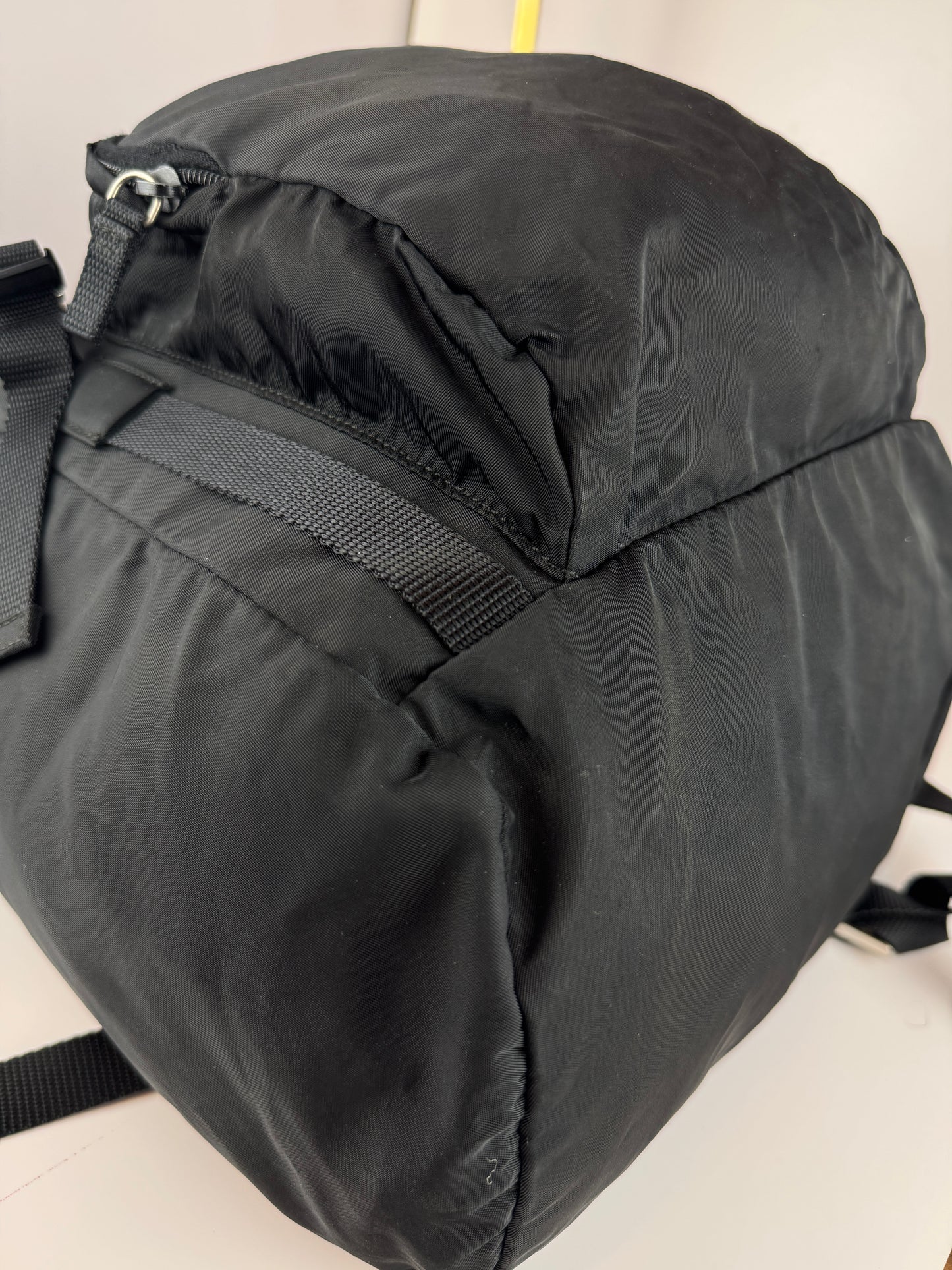 PRADA Tessuto Nylon Montagna Double Buckle Backpack Black