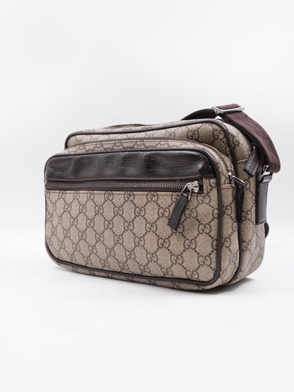 Gucci Camera GG Supreme Coated Canvas Crossbody Brown