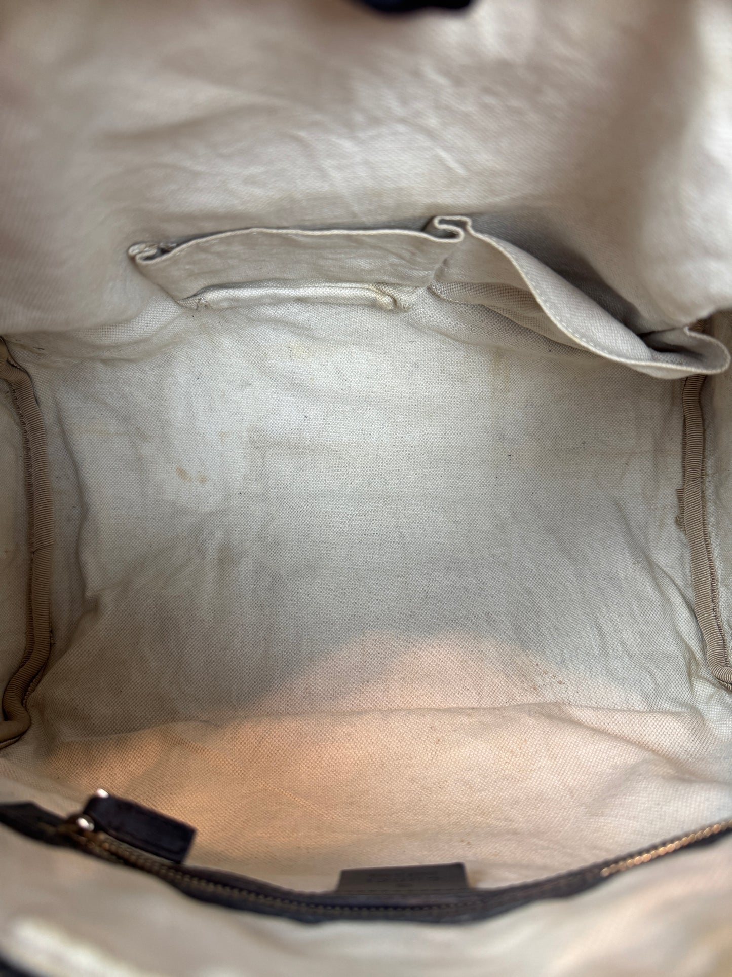 GUCCI Web Boston Navy Blue GG Canvas with strap