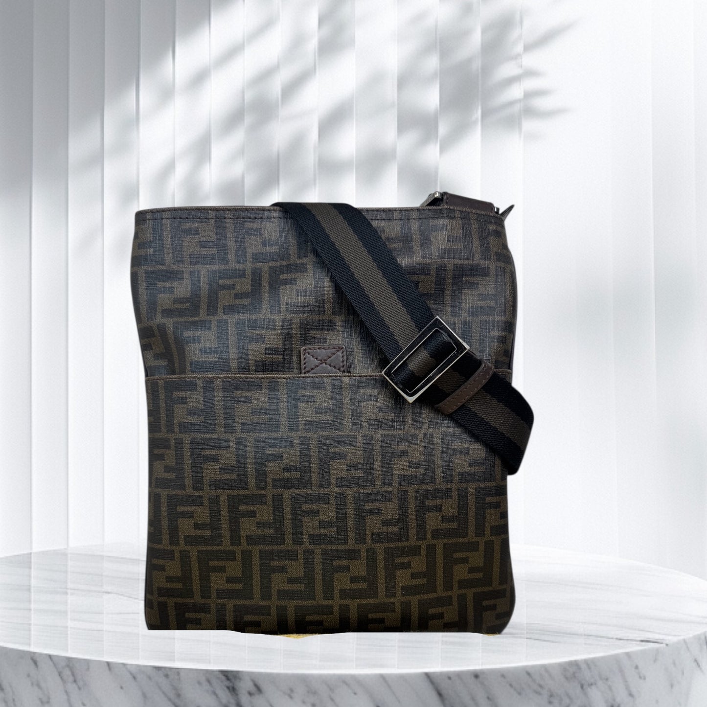 Fendi Zucca Canvas Crossbody Brown