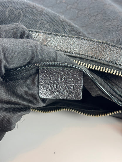 Gucci Hobo GG Canvas Black Shoulder Bag