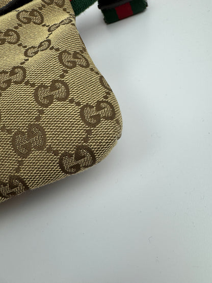 Gucci Web Stripe Belt Bag GG Canvas Brown