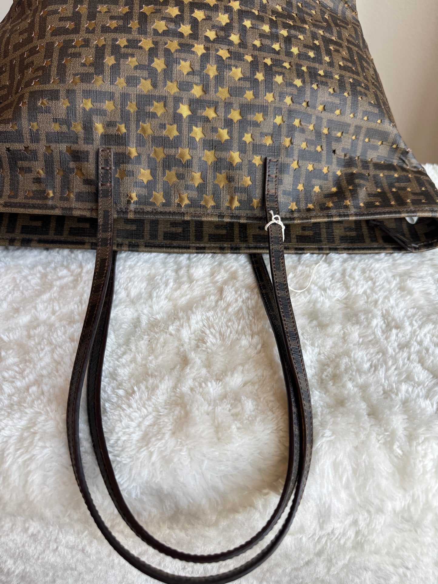FENDI Tobacco Zucca Print Star Perforated Coated canvas Medium