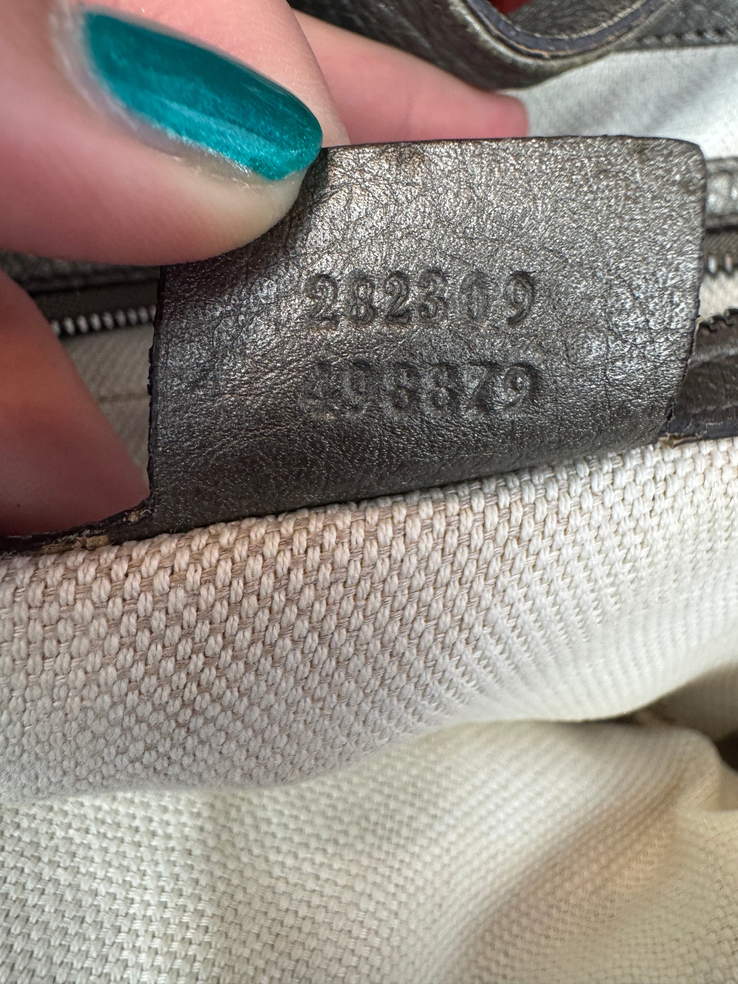 Gucci Soho Leather medium Grey  Bag