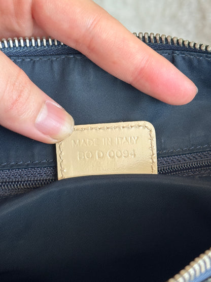 CHRISTIAN DIOR Vintage Girly Zip Messenger Bag Diorissimo Coated Canvas