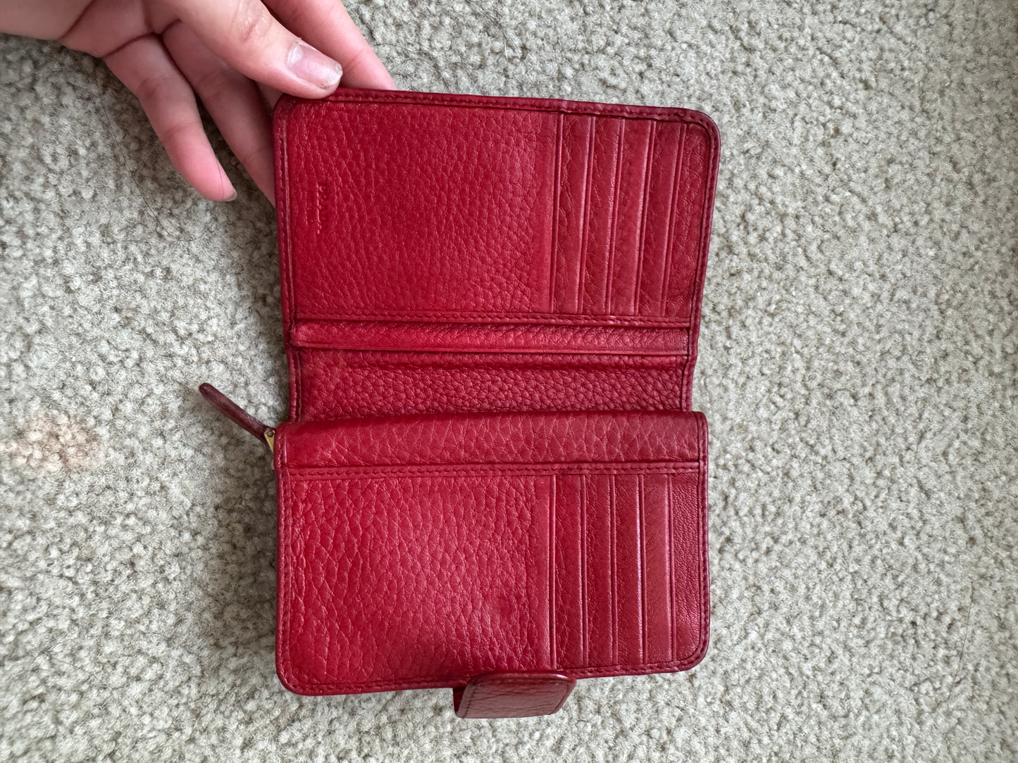 Prada leather Red wallet