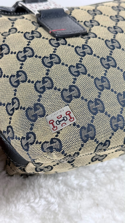 GUCCI Web Boston Pop GG Canvas Navy