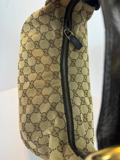 Gucci Hobo Horse-bit GG Canvas Brown
