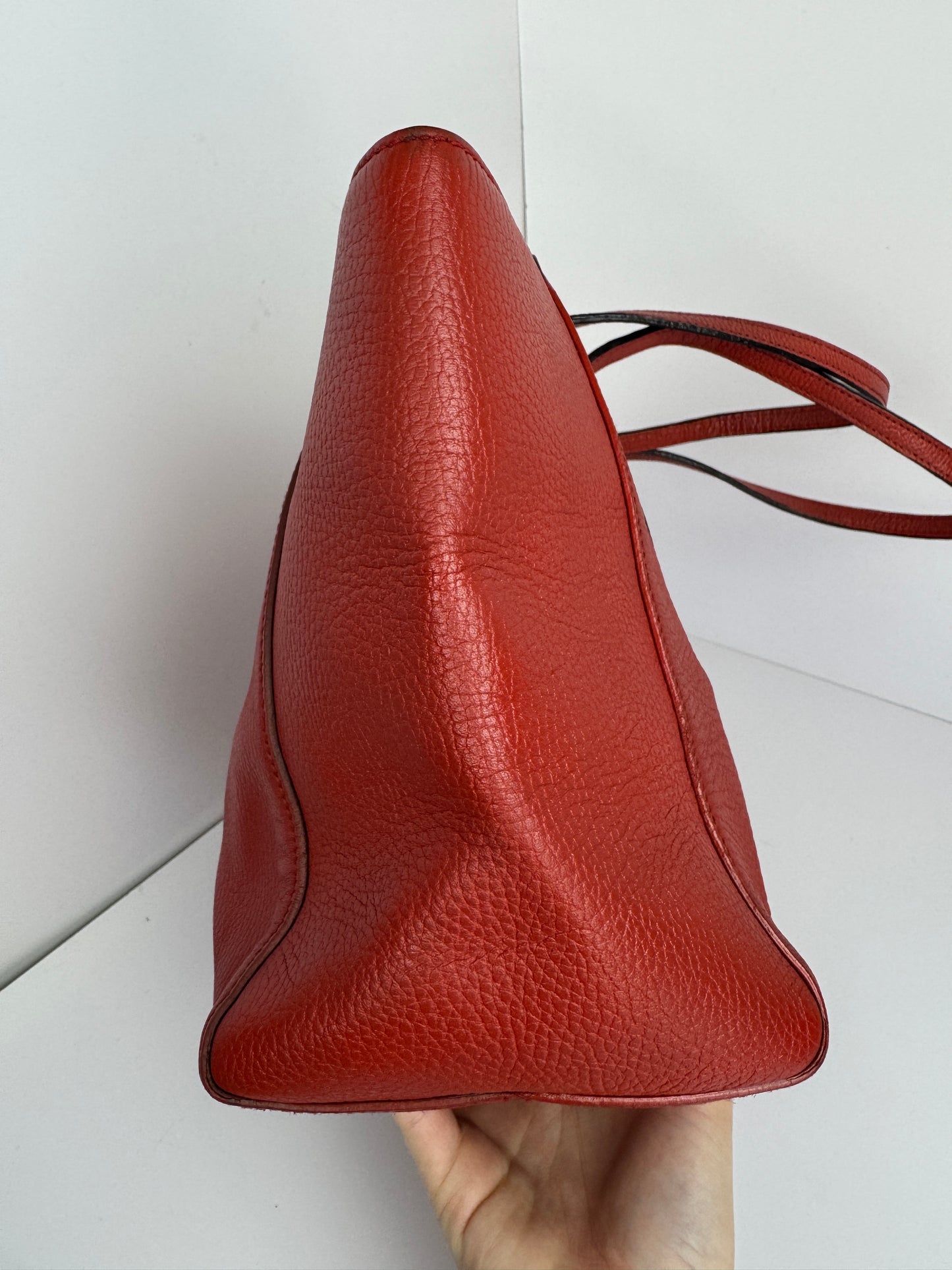 Gucci Swing Tote Leather Red