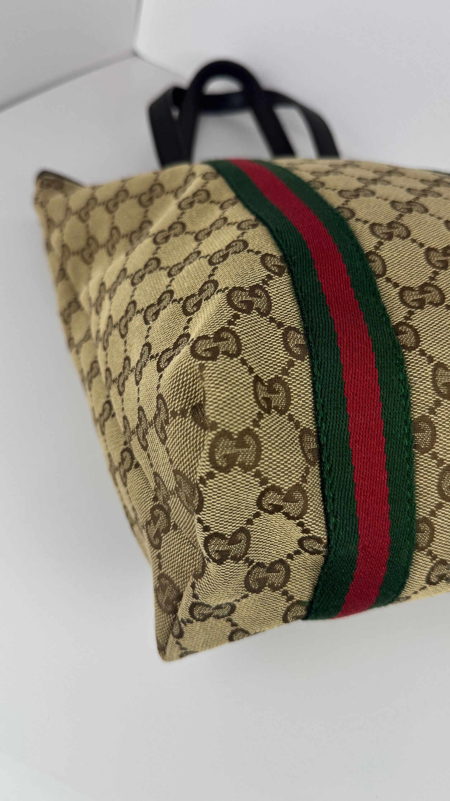 Gucci Web Tote GG Canvas  Brown