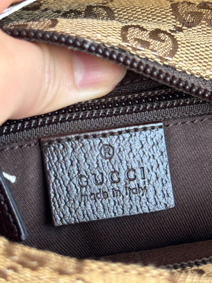GUCCI Web Strap Camera GG Canvas Brown