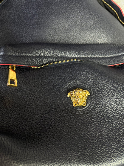 VERSACE La Medusa Backpack in Navy Leather