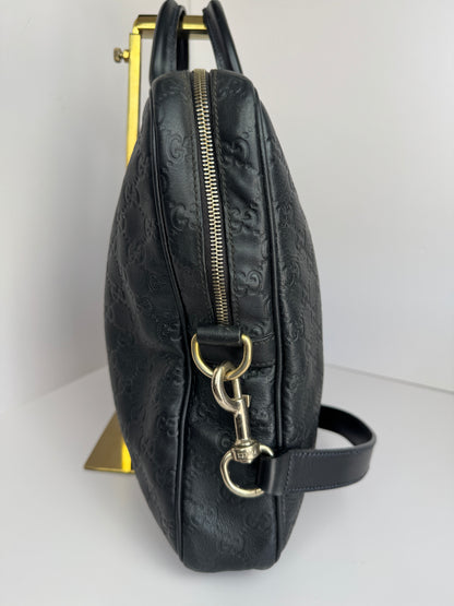 Gucci Briefcase Monogram GG Leather Black