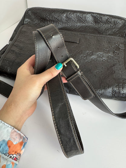 Gucci Flap Messenger GG Monogram Dark Brown