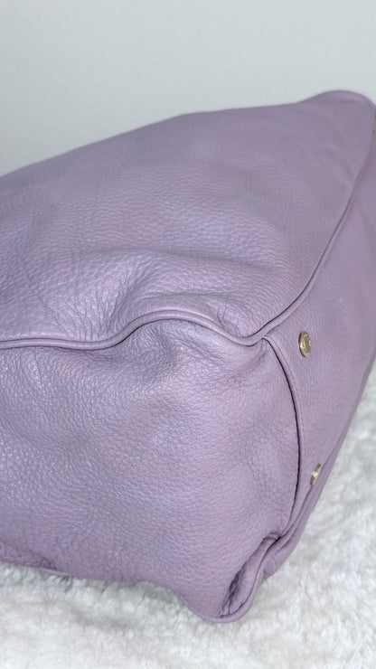 BVLGARI Leather Top Handle Purple