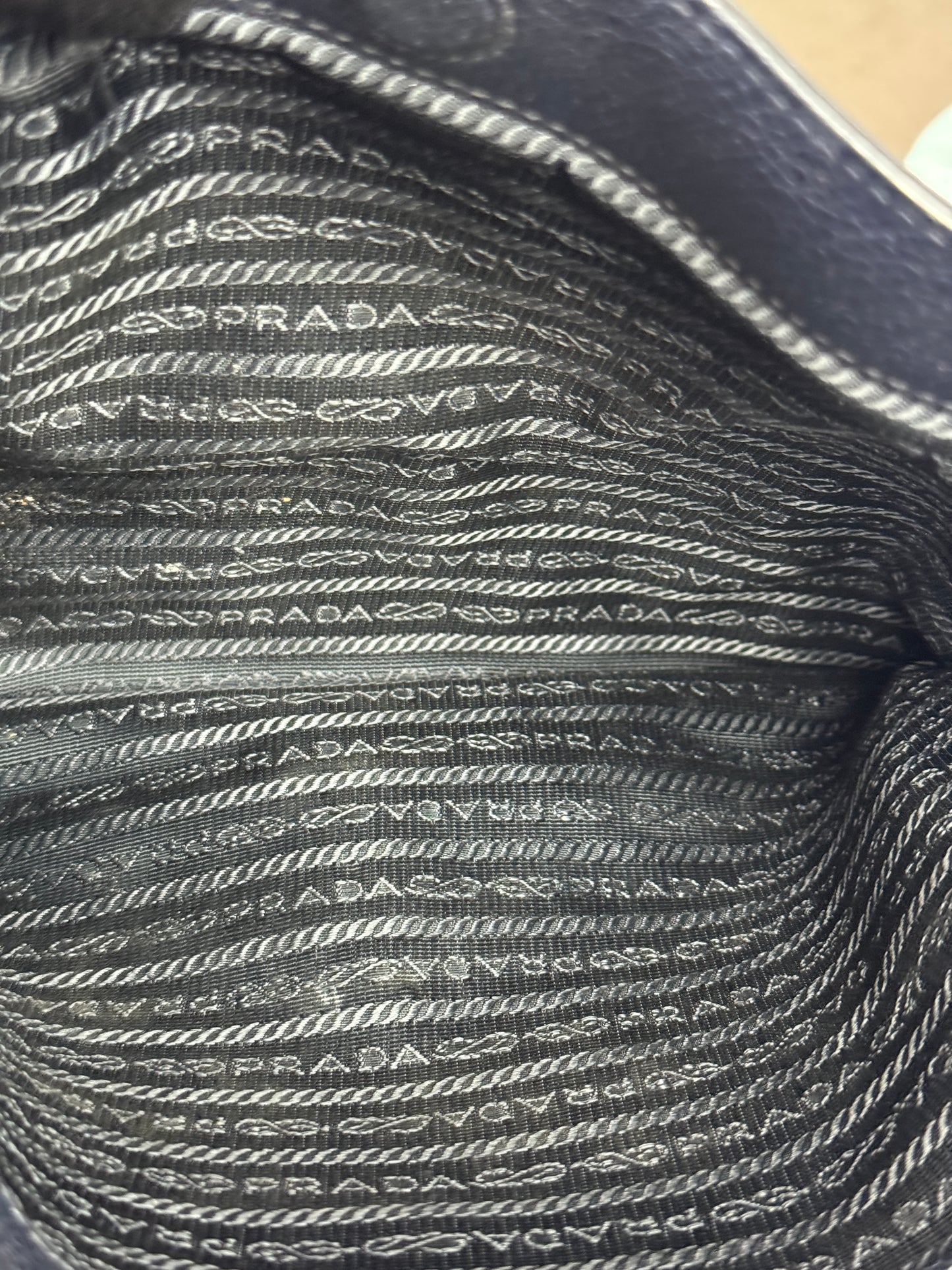 PRADA Pocket Leather Messenger Navy