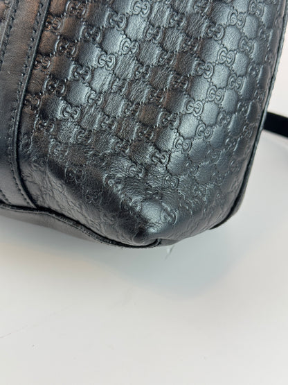 Gucci Soft Microguccdssima small Zippered Satchel Black