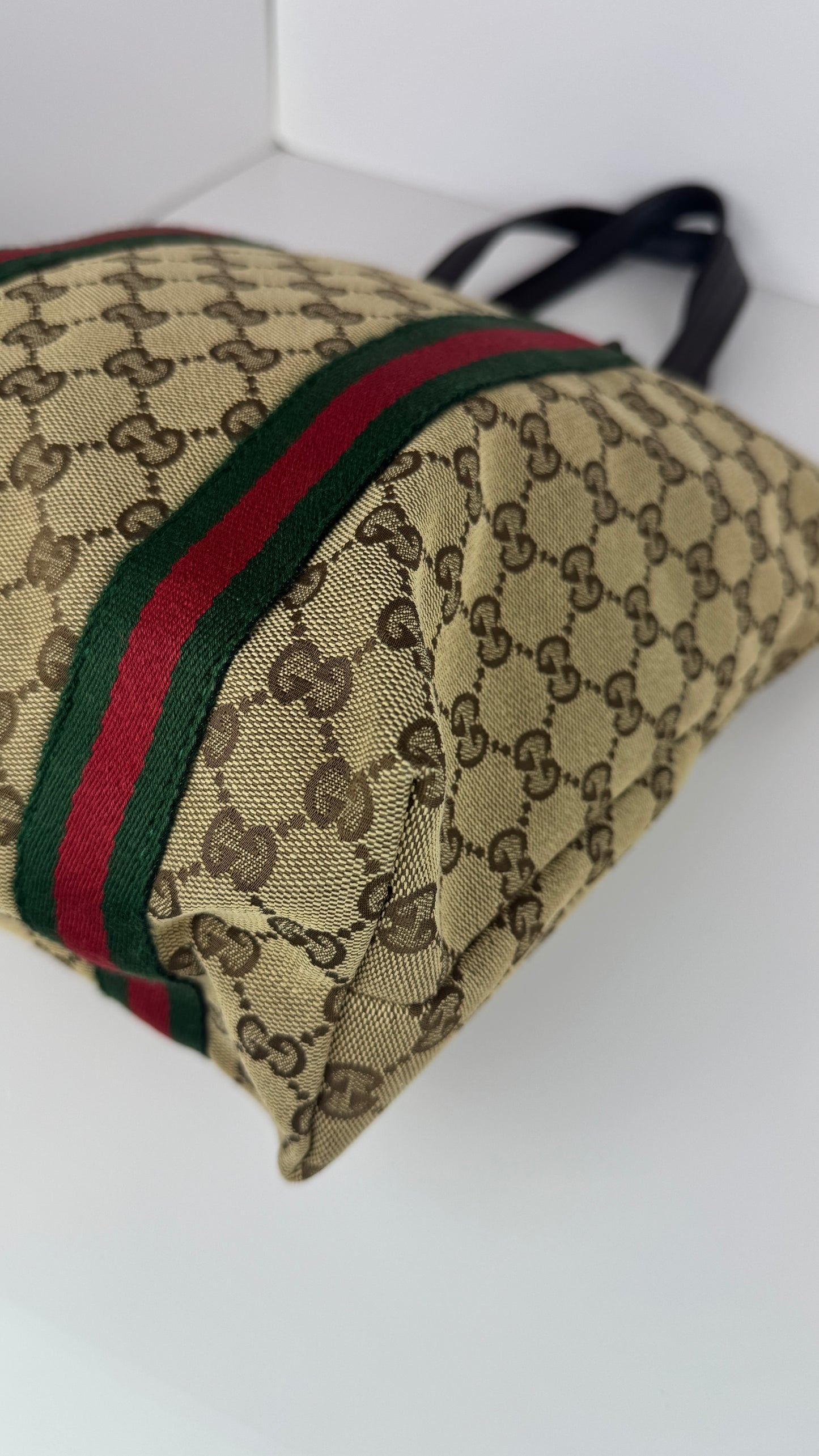 Gucci Web Tote GG Canvas  Brown