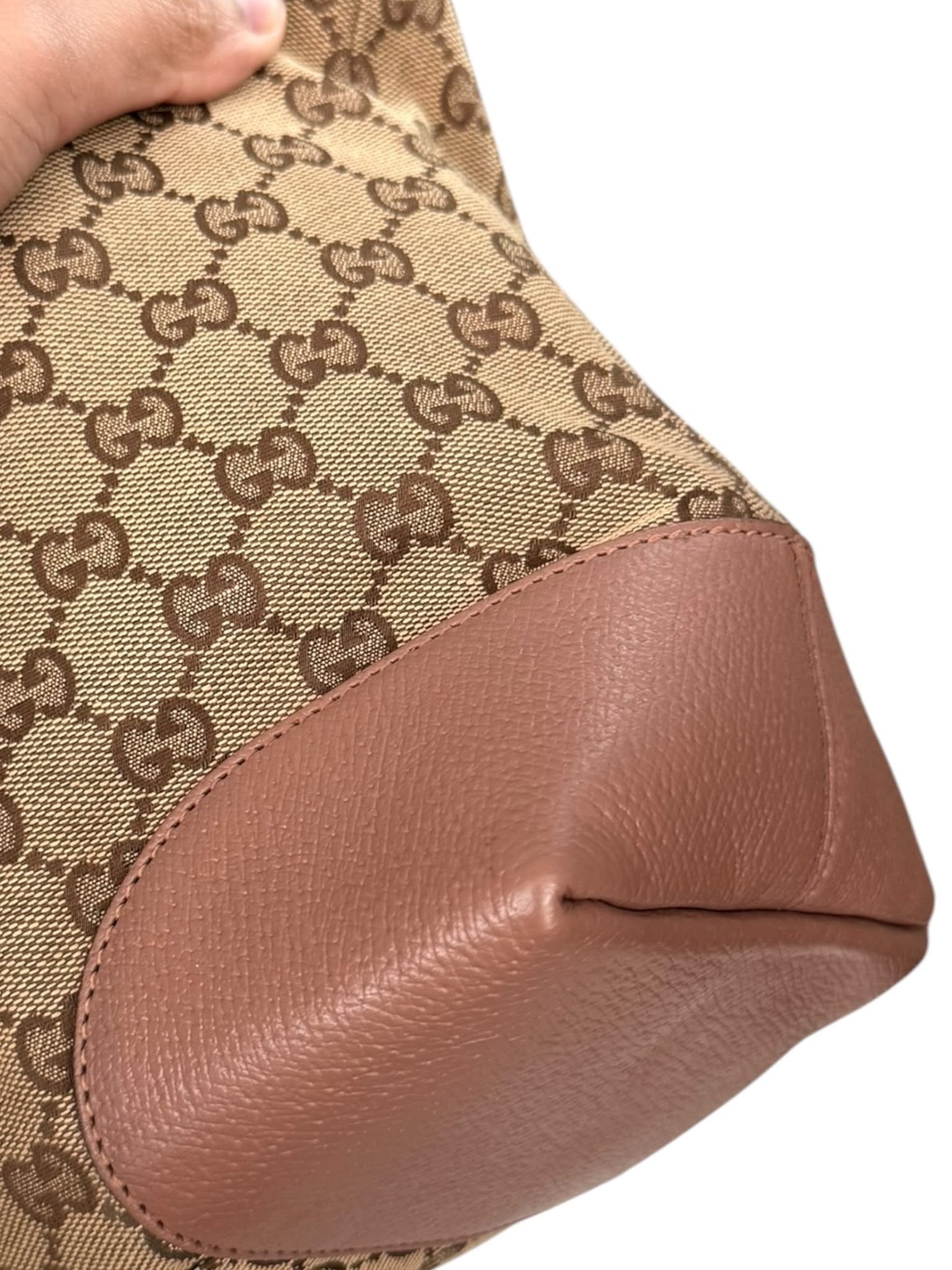 Gucci Bree convertible top handle bag GG Canvas medium pink