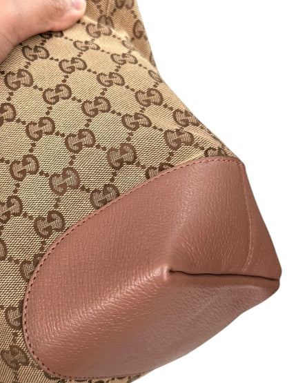Gucci Bree convertible top handle bag GG Canvas medium pink