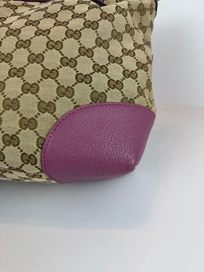 GUCCI Bree Convertible Top Handle GG Canvas Pink