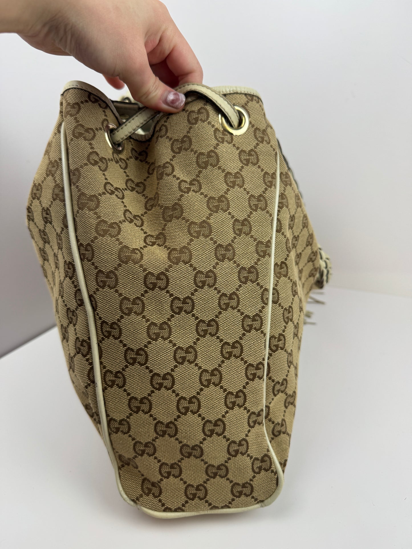 Gucci Peggy Tote GG Canvas Large Cream