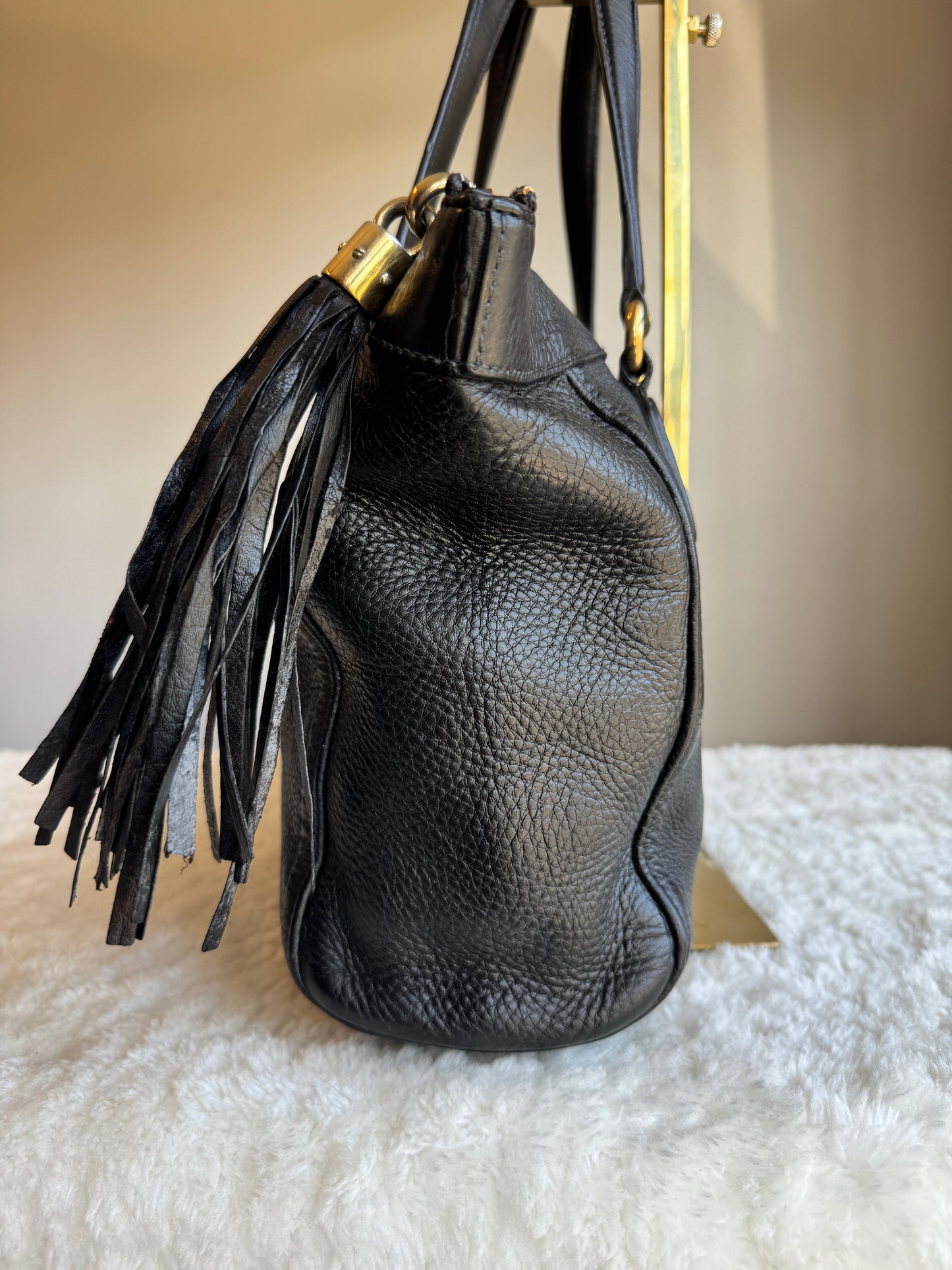 GUCCI Soho Zip Tote Leather Small Black