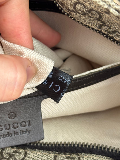 GUCCI Flat GG Supreme Messenger  Coated Canvas Dark Brown