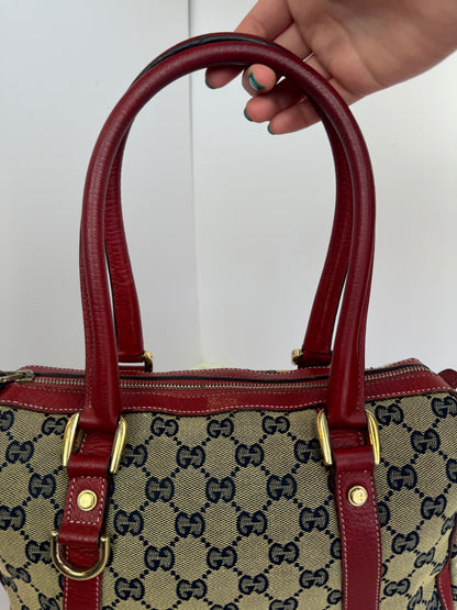 Gucci GG Canvas Boston Navy and red