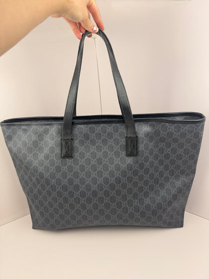Gucci Large Tote GG Supreme Coated Canvas Black