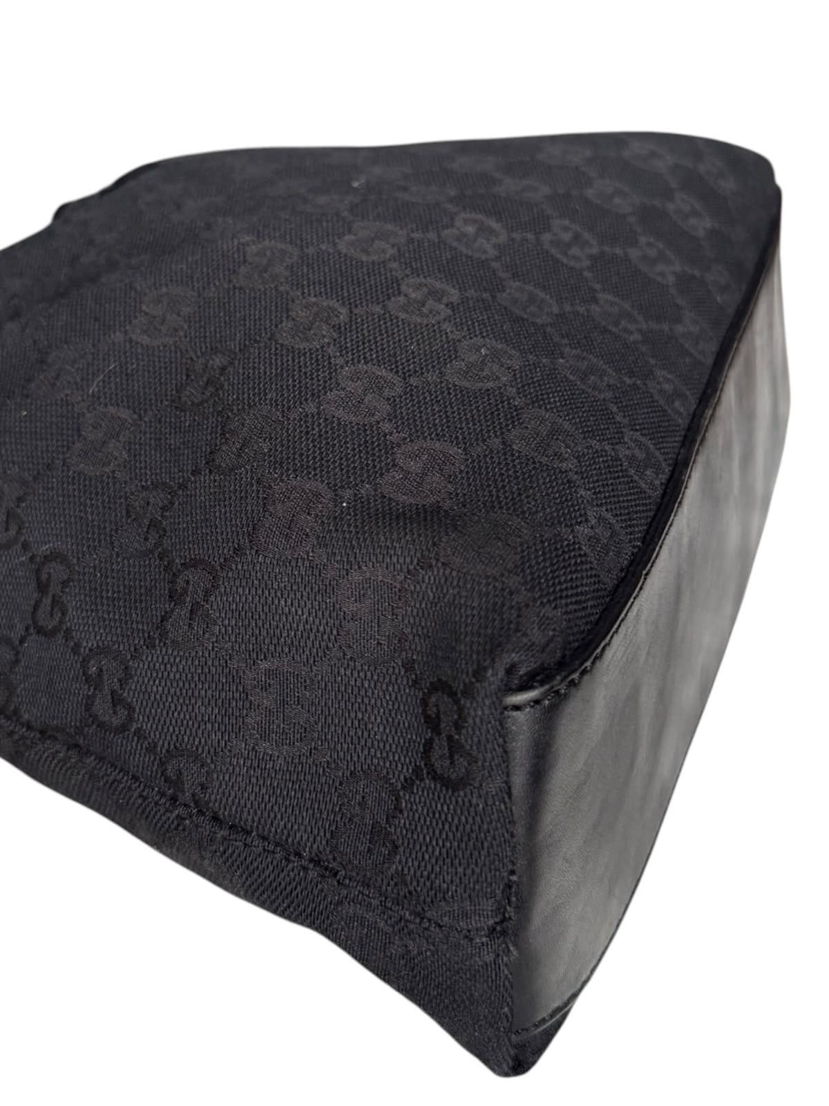 Gucci Piston Lock Shoulder bag GG Canvas Black