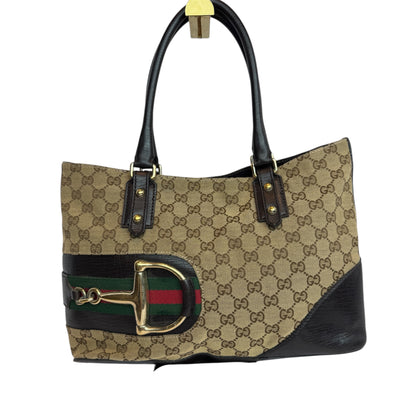 GUCCI Hasler Tote Monogram Medium Dark Brown