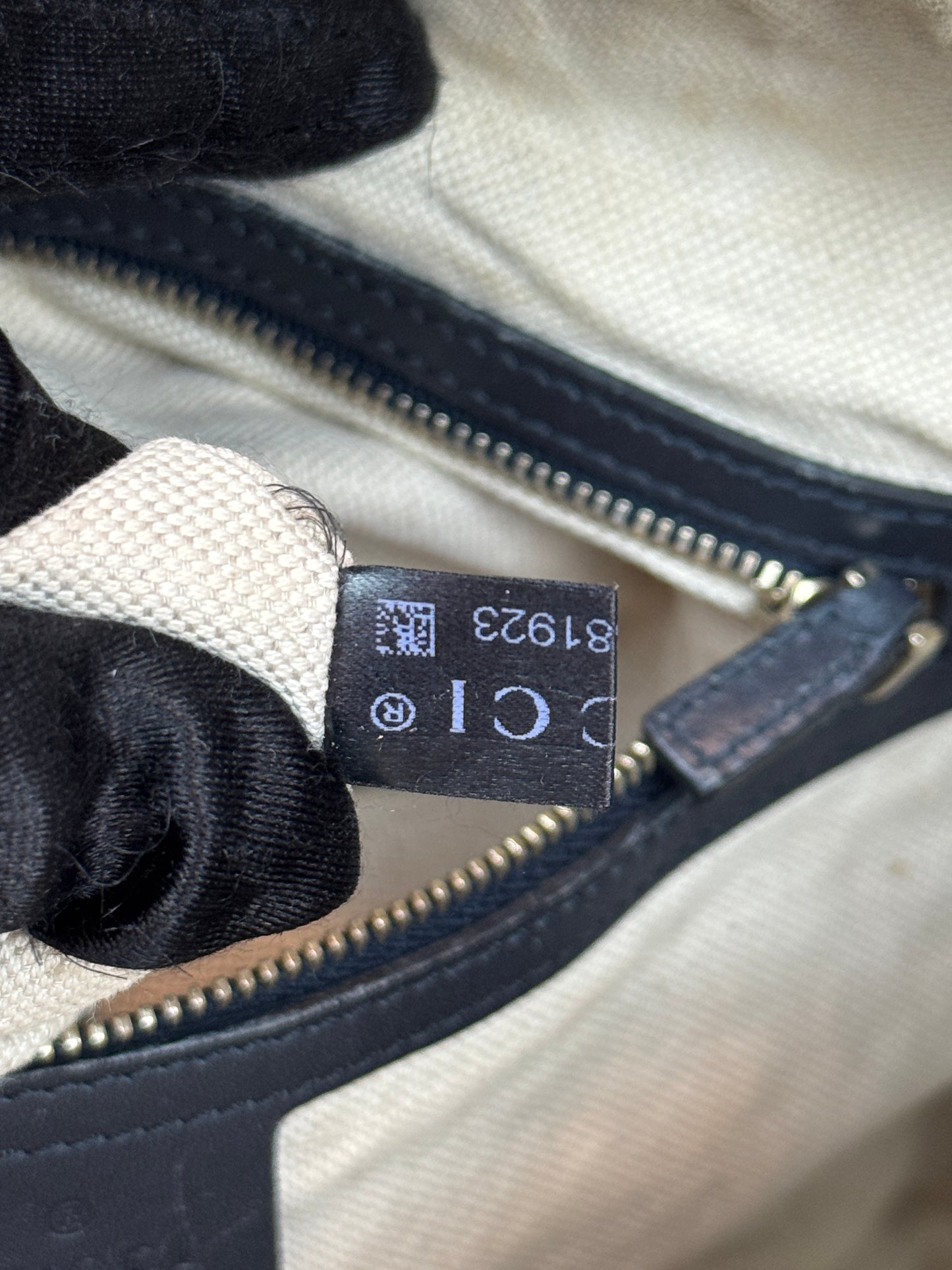 GUCCI Web Boston Navy Blue GG Canvas with strap