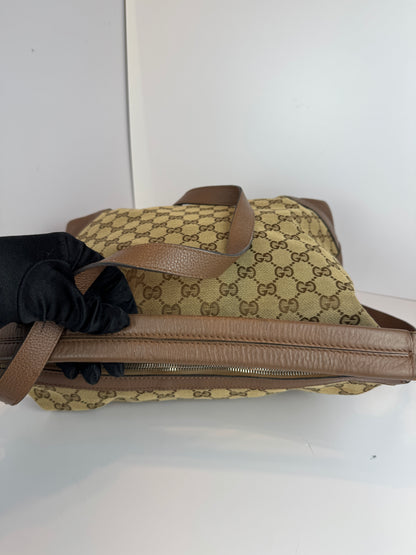 GUCCI Miss GG Hobo GG Canvas with Leather Brown