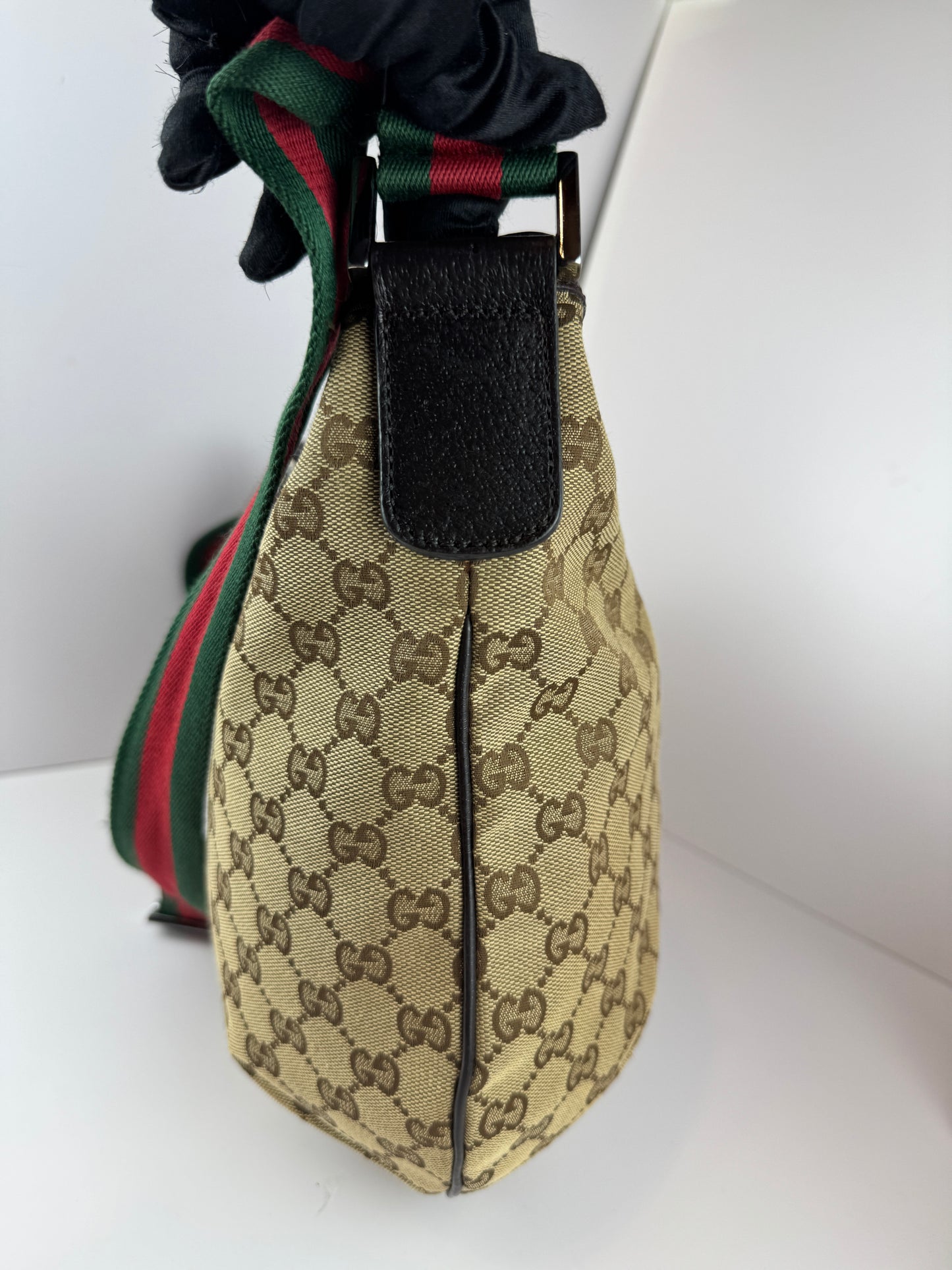 Gucci Web HalfMoon Large GG Canvas Brown