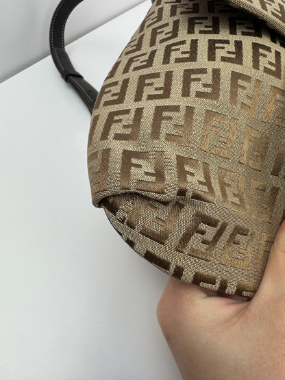 FENDI FF Monogram Crossbody Brown Bag