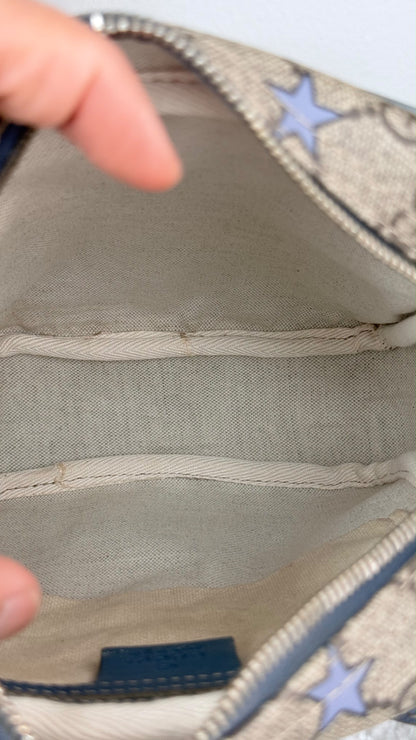 GUCCI GG Supreme Star Crossbody Coated Canvas Blue