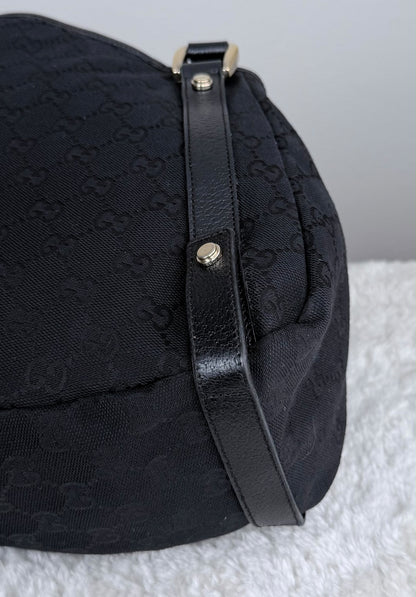 GUCCI Hobo Abbey GG Canvas Black