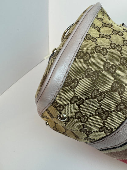 Gucci Web Stripe Boston Pink With Strap