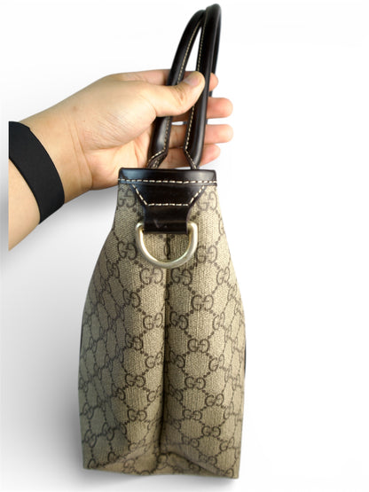 Gucci Joy Tote GG Coated Canvas Dark Brown