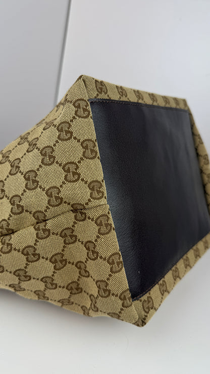 Gucci Web Zip Tote GG Canvas