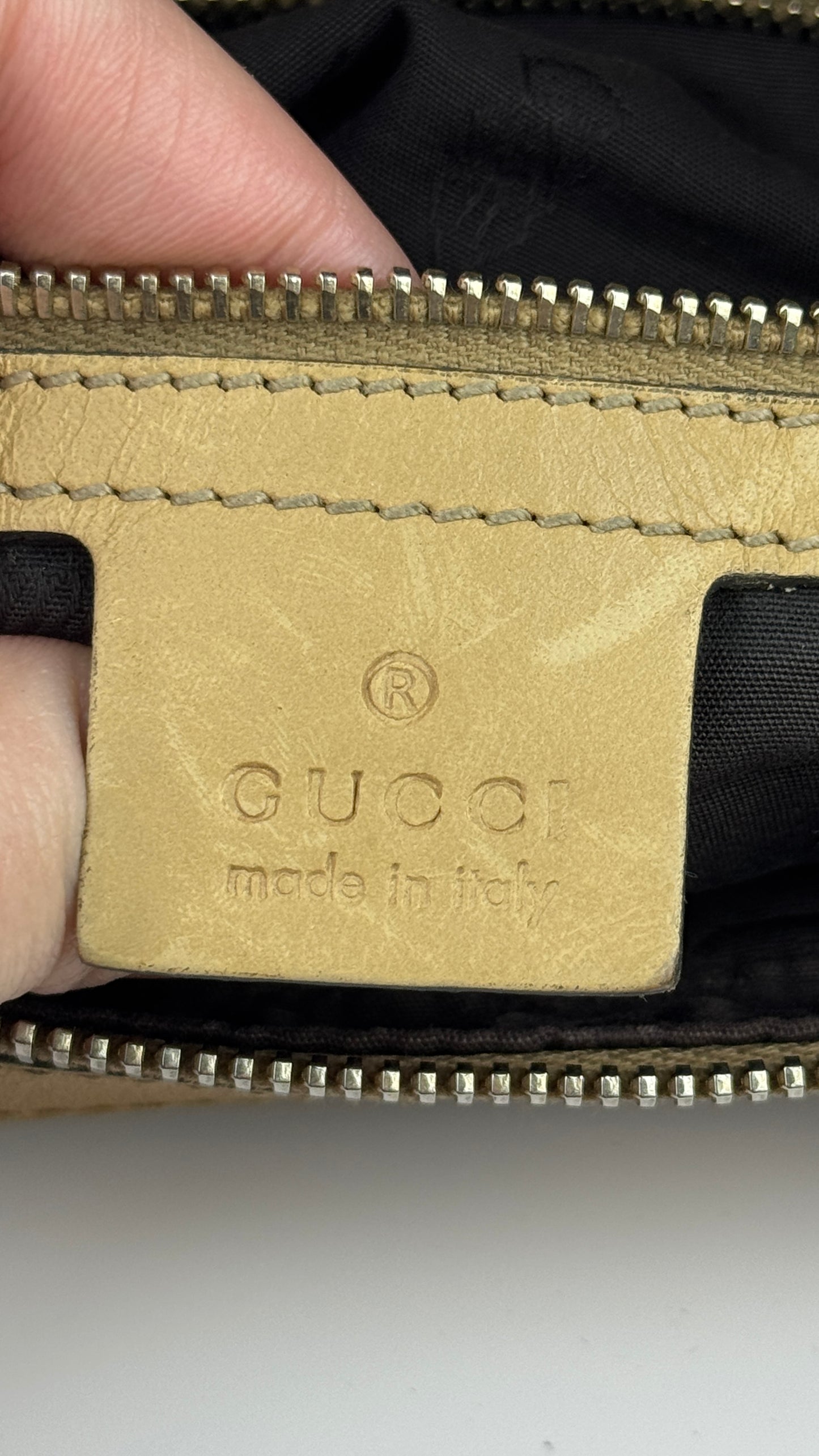 Gucci Beige GG Canvas Horsebit Tassel Hobo