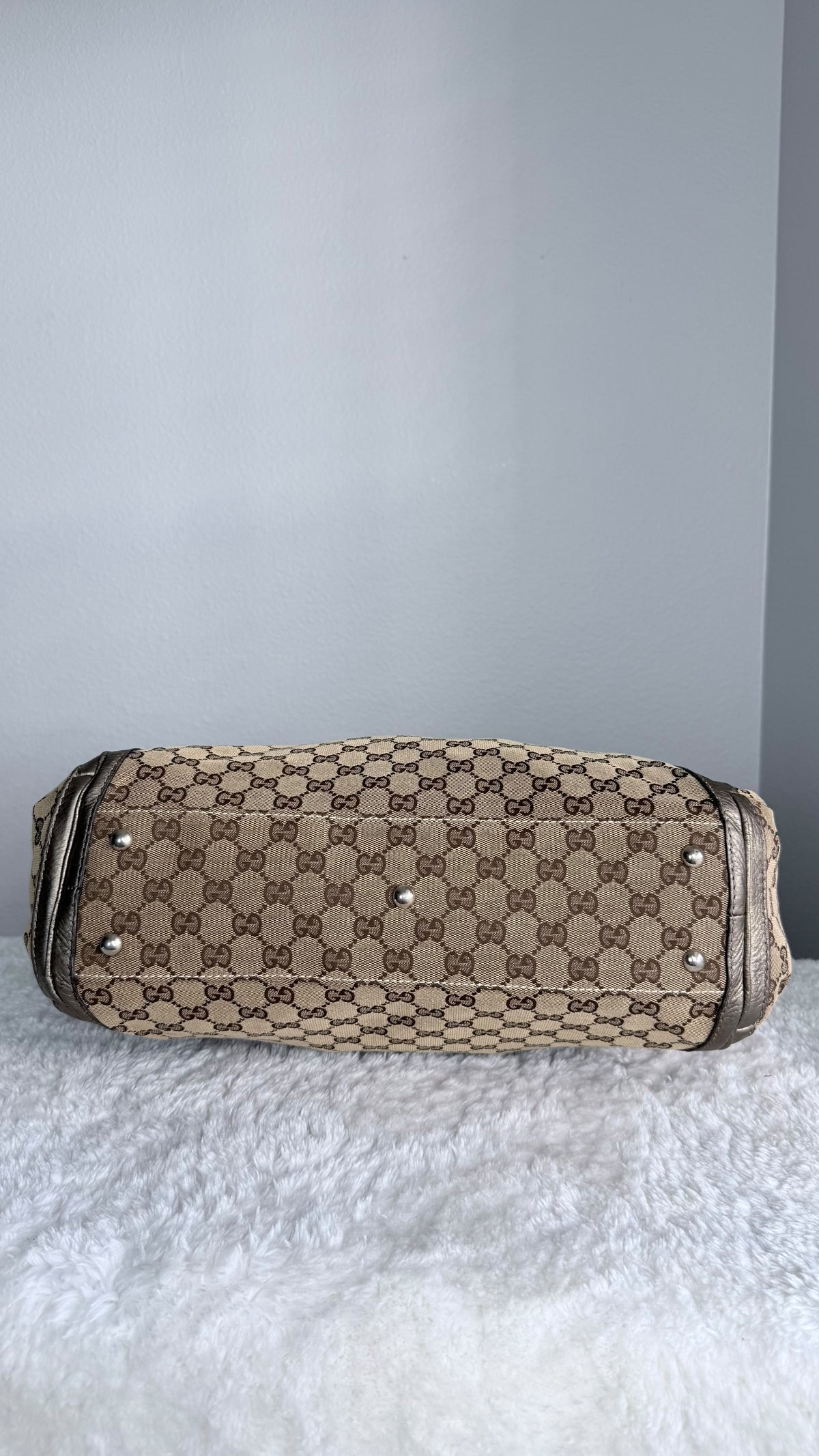 GUCGI Bella Tote GG Canvas Handbag with strap Gold