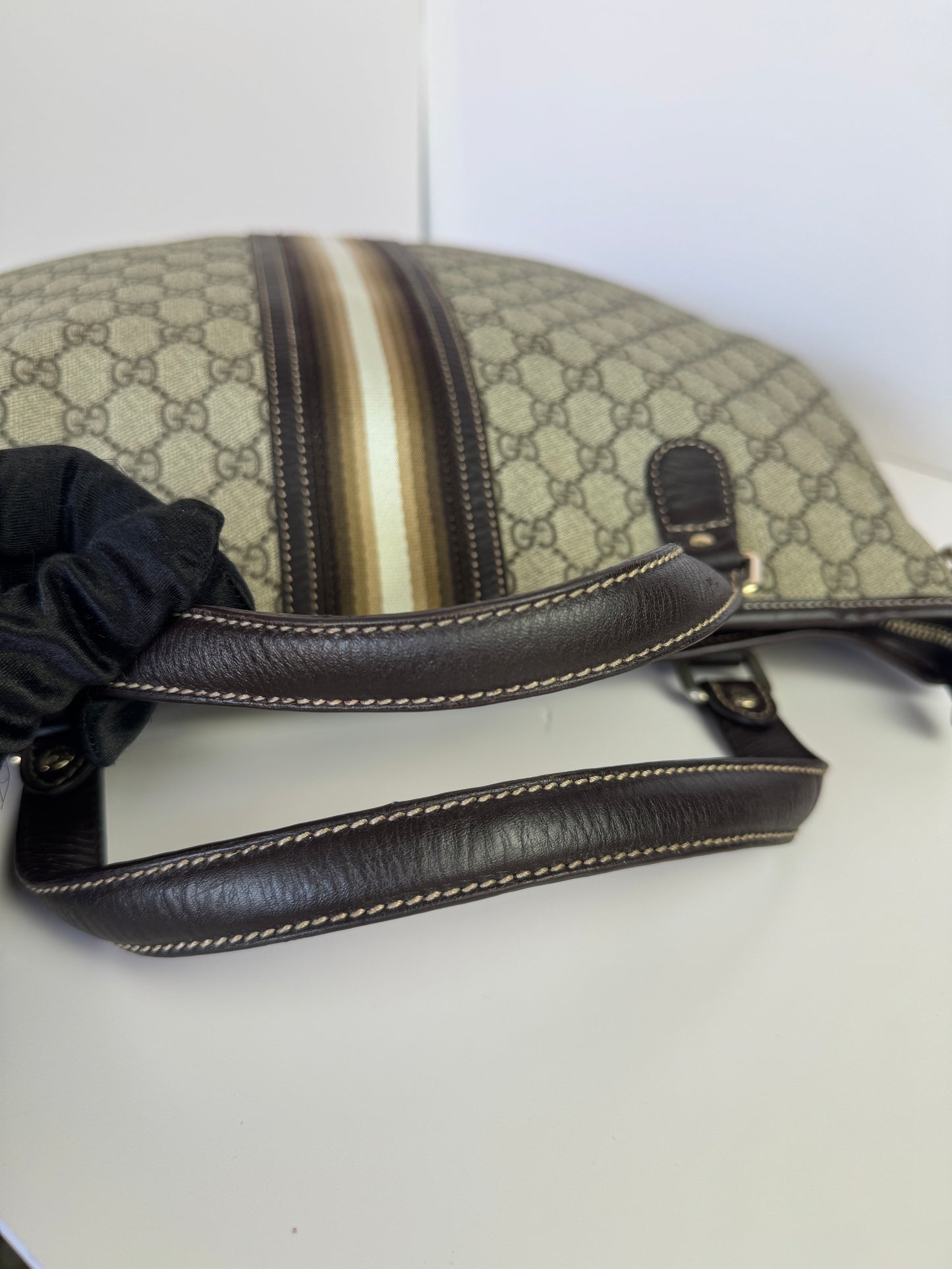 GUCCI GG Supreme Retro Web Two Ways Tote