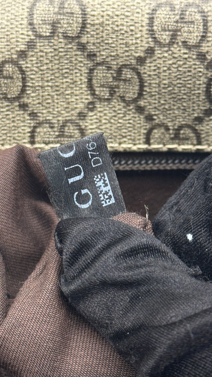 Gucci Messenger Web Strap Coated Canvas Bag