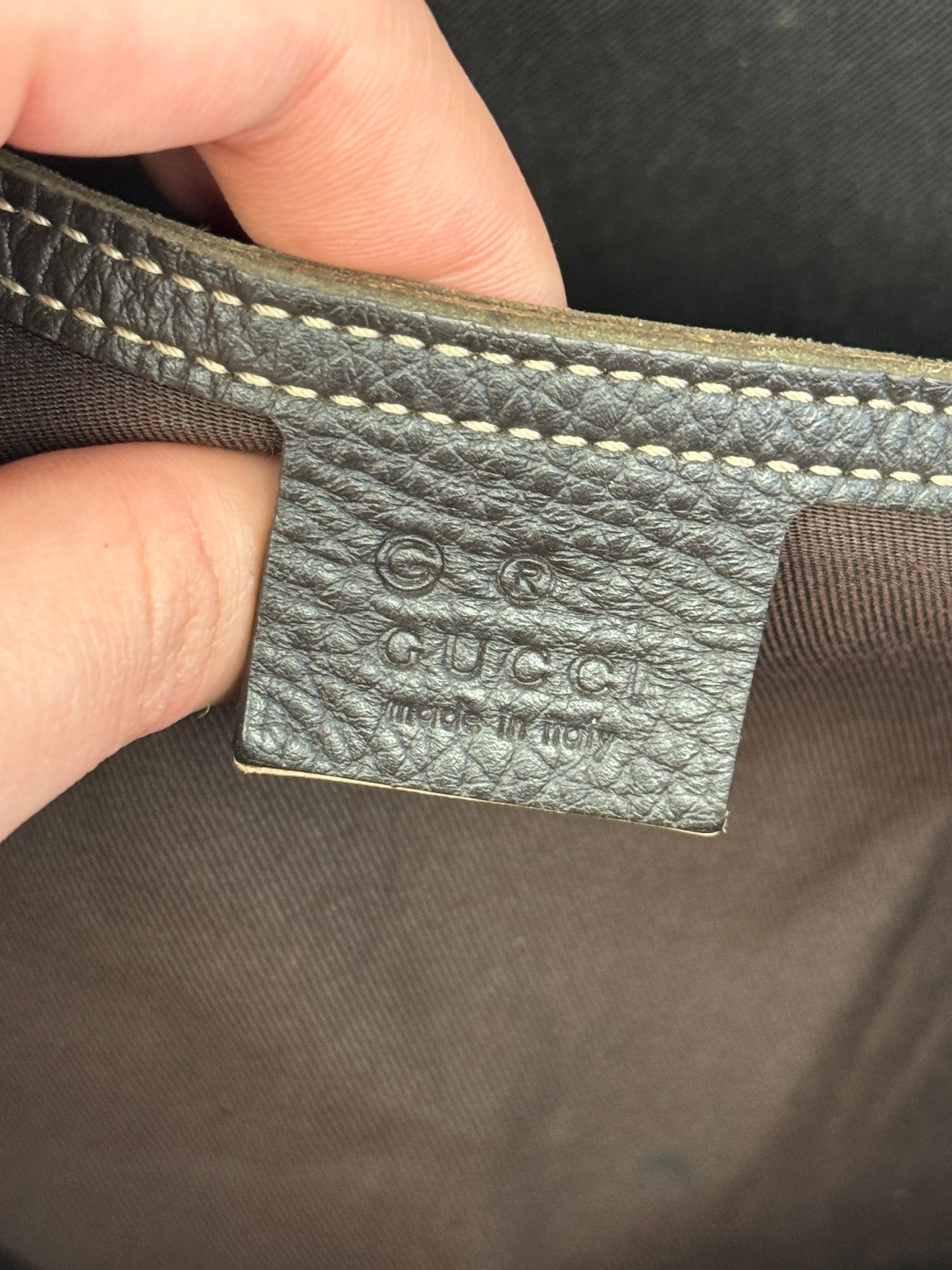 GUCCI Shopping Tote GG Coated Canvas Brown