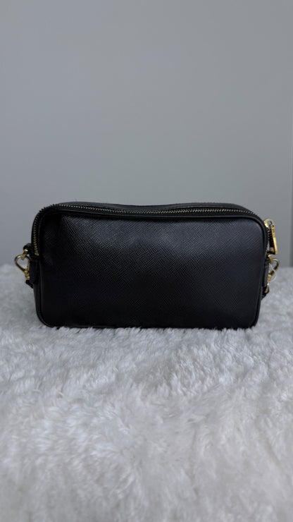 PRADA Camera Saffiano double zip Black